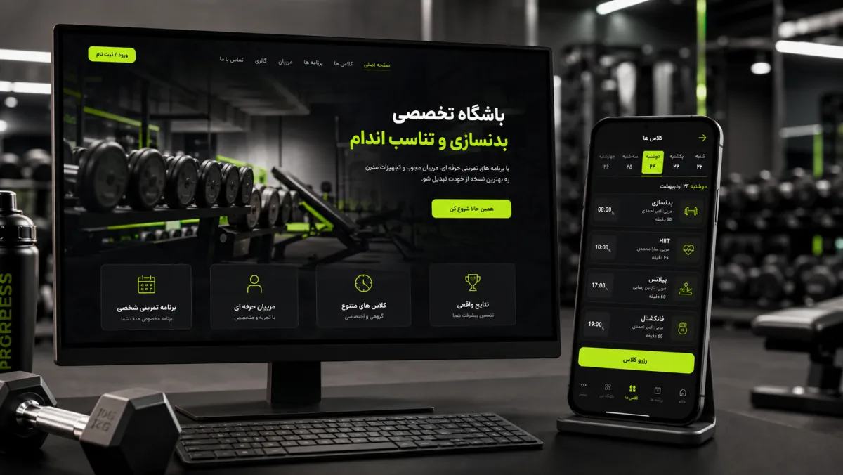 نمونهکار طراحی سایت سایت و اپلیکیشن ورزشی — باشگاه ورزشی آوند