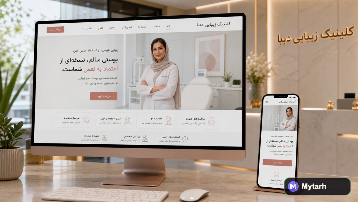 نمونهکار طراحی سایت پزشکی و زیبایی — کلینیک زیبایی دیبا