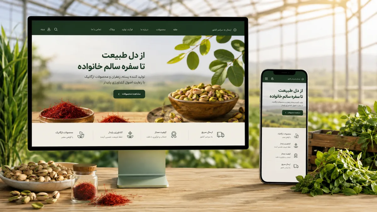 طراحی سایت کشاورزی و صنایع غذایی — صنایع کشاورزی سبزدانه | نمونهکار مای طرح