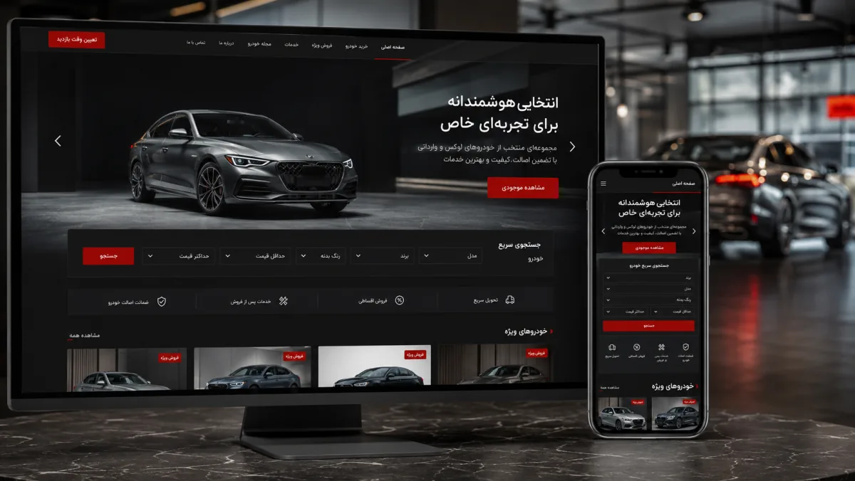 نمونهکار طراحی سایت فروشگاه و خدمات خودرو — اتوگالری شاهین